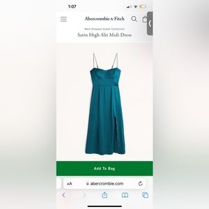 Abercrombie Satin High-Slit Midi Dress